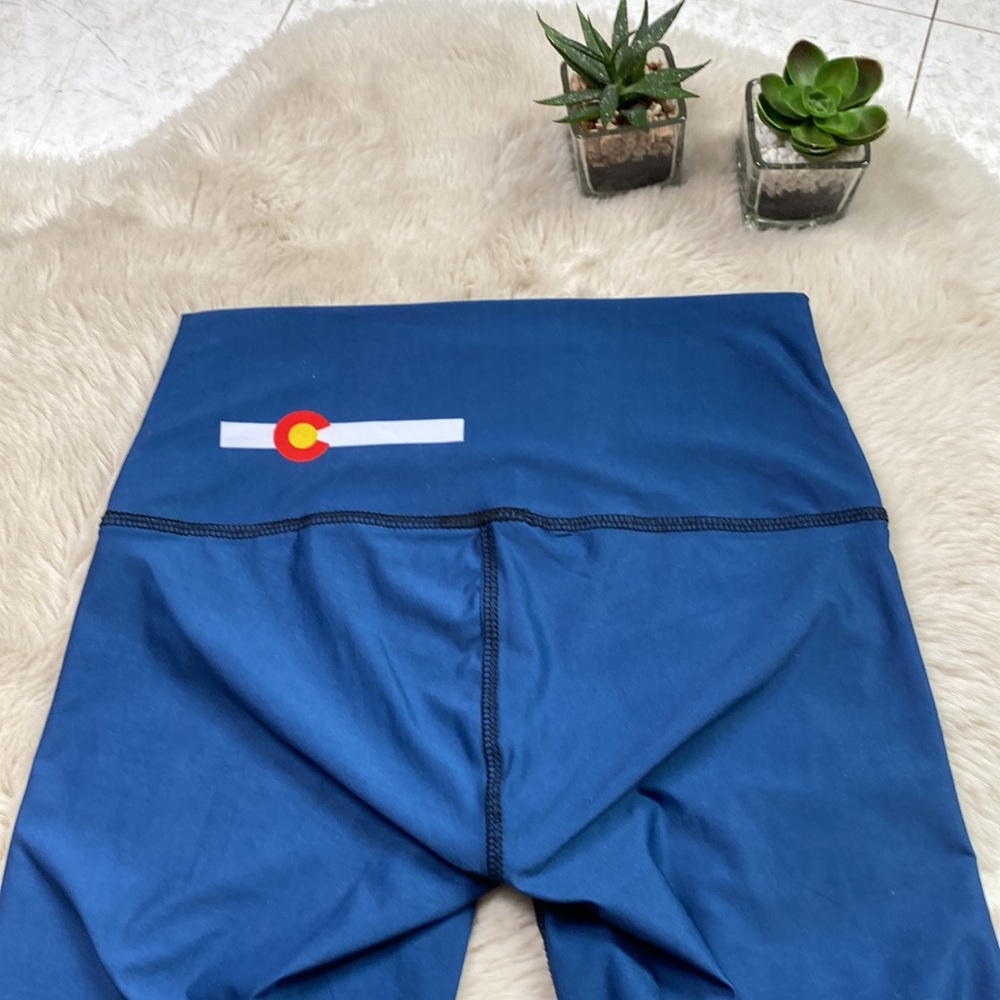 Colorado Threads Colorado Flag Leggings Blue Red Size Small - Picture 7 of 12